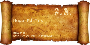 Hepp Márk névjegykártya
